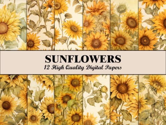 Download Yellow Sunflower Floral Scrapbook Paper - Flower Collection