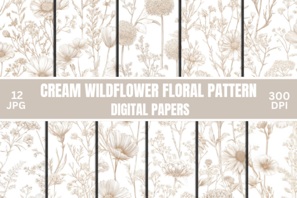Download Delicate Cream Wildflower Floral Pattern - Flower Collection