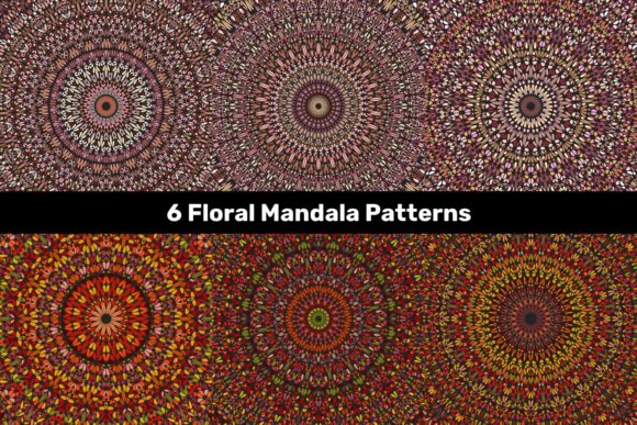 Download 6 Multicolored Floral Mandala Patterns - Patterns Collection