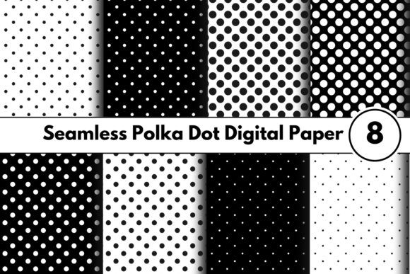 Download Black and White Polka Dot Digital Paper - Black and white Collection