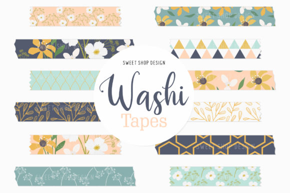 Download Digital Washi Tape Pretty Wild Flowers - Washi tape Collection