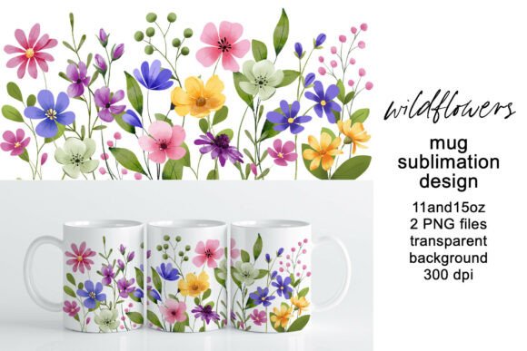 Download Mug Wrap, Sublimation Design Flowers - Flower Collection