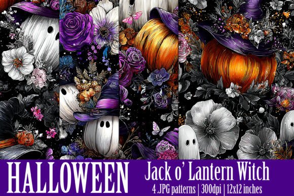 Download Halloween Floral Patterns, S3 - Patterns Collection