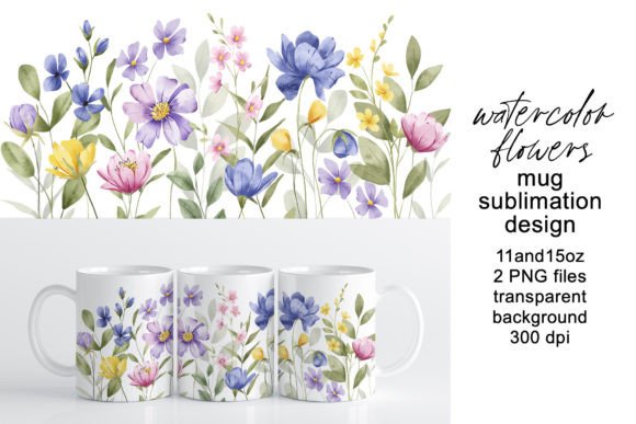 Download Mug Design, Wrap with Flowers, Leaves. - Flower Collection