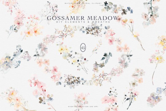 Download Watercolor Wildflowers Digital Clipart - - Flower Collection