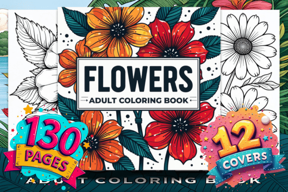 Download Flowers Adult Coloring Book - Flower Collection