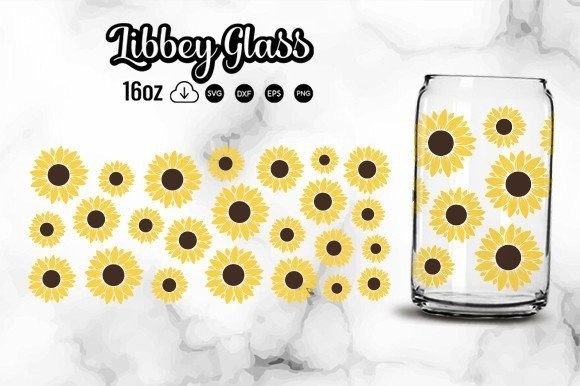 Download Sunflower Libbey Glass Svg Cut Files - Flower Collection