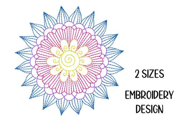 Download Small Mandala Flower Line Art Embroidery - Flower Collection