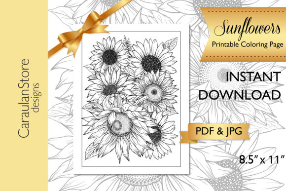 Download Floral Coloring Page, Sunflower Coloring - Flower Collection