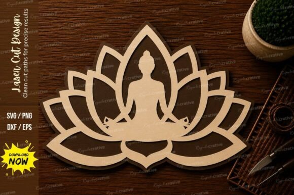 Download Lotus Flower Meditation Decor Laser Cut - Flower Collection