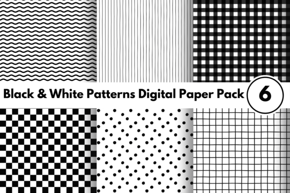 Download Black and White Patterns Digital Paper - Premium Resources