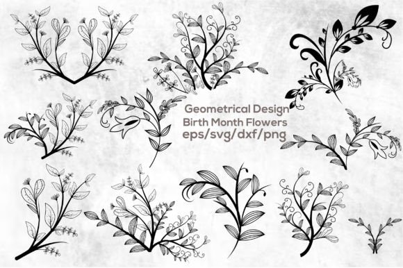 Download Geometrical Design Birth Month Flowers - Flower Collection