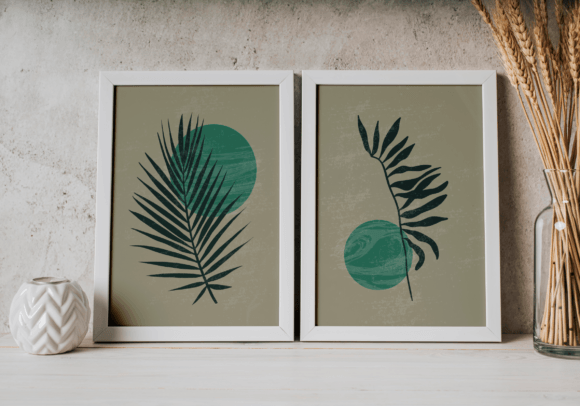 Download Modern Abstract Leaf Boho Wall Art - Modern Collection