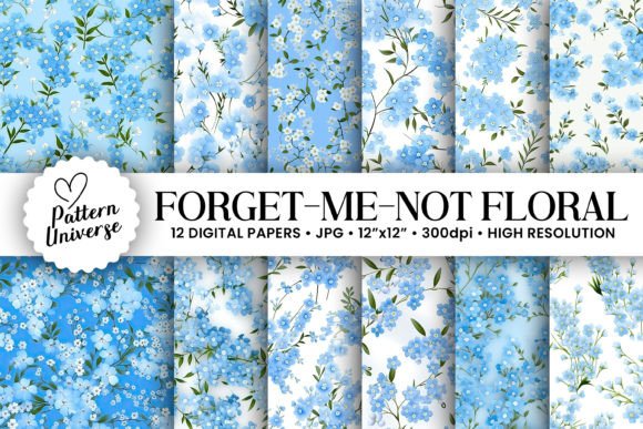 Download Forget Me Not Blue Floral Patterns - Patterns Collection