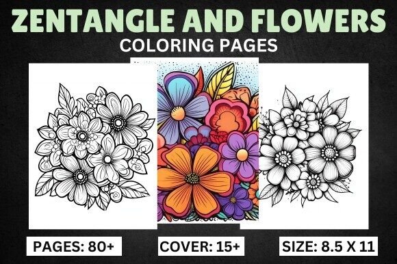 Download Zentangle and Flowers Coloring Pages - Flower Collection