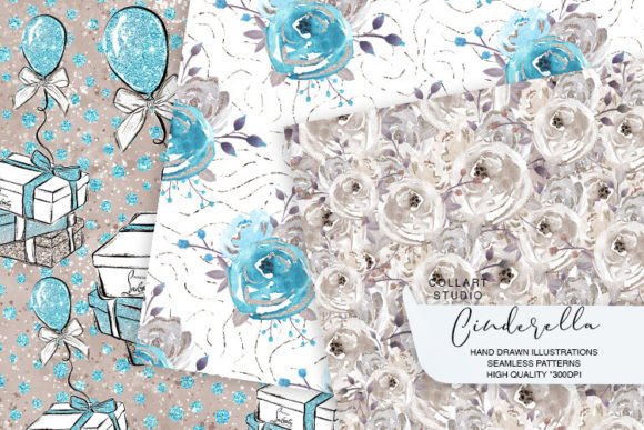 Download Cinderella Papers, Floral Patterns - Patterns Collection