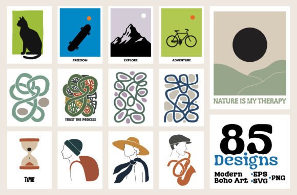 Download Modern Boho Illustration SVG Bundle V.02 - Modern Collection