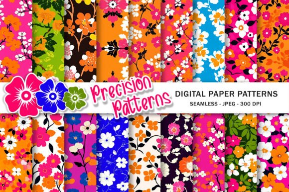 Download Orange and Pink Floral Patterns - Patterns Collection