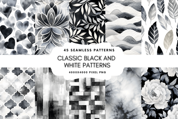 Download Black and White Seamless Patterns - Patterns Collection