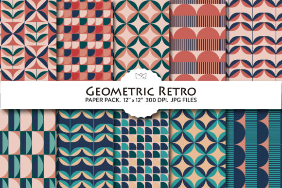 Download Geometric Retro Digital Paper, Patterns - Patterns Collection